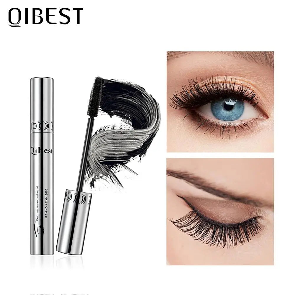 QIBEST Black Mascara Eyelashes Mascara 4D Silky Eyelashes Lengthening