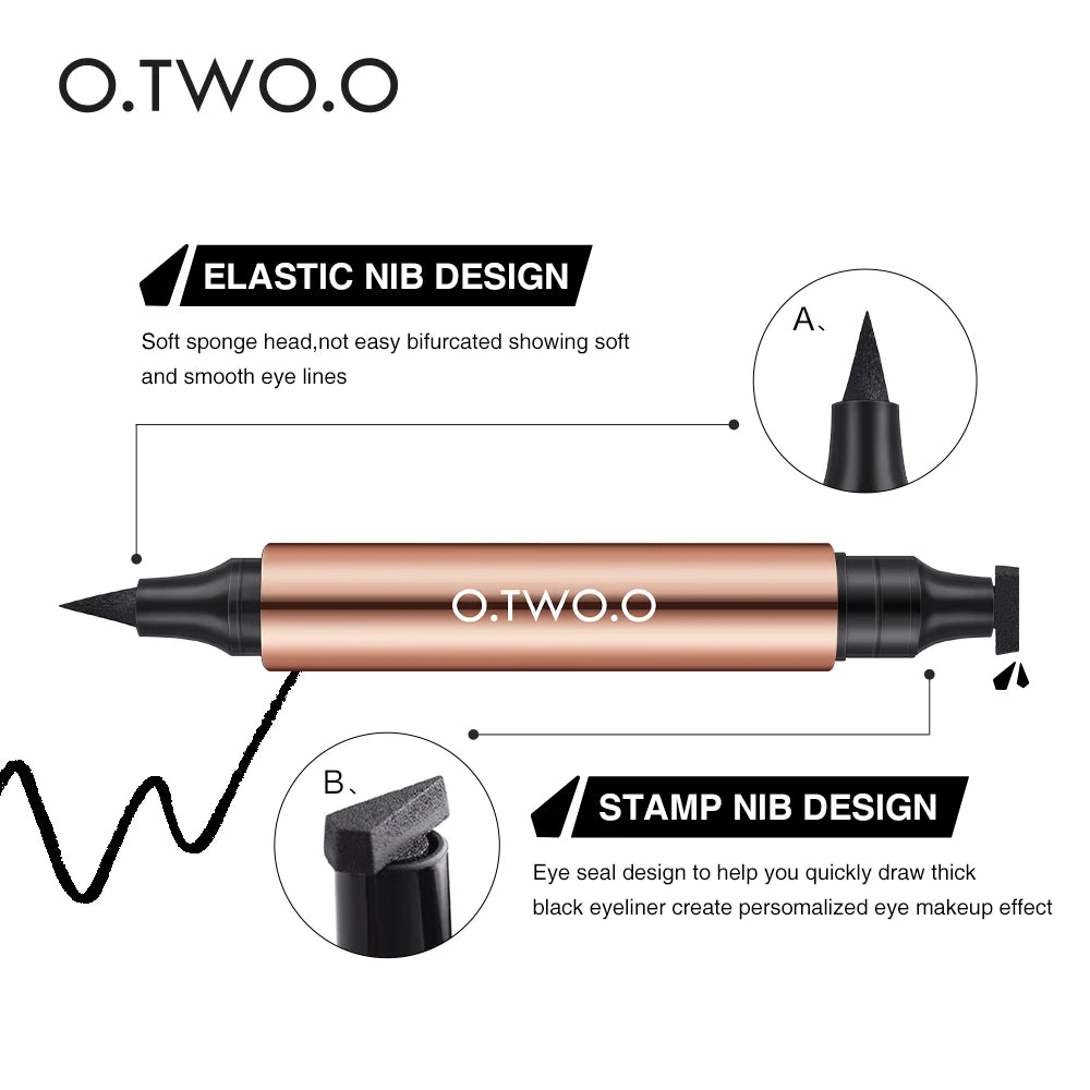 O.TWO.O Eyeliner Stamp Black Liquid Eyeliner Pen Waterproof Fast Dry