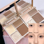 Iluminator contur 3D bronzant facial cu 4 culori, iluminator cosmetic 