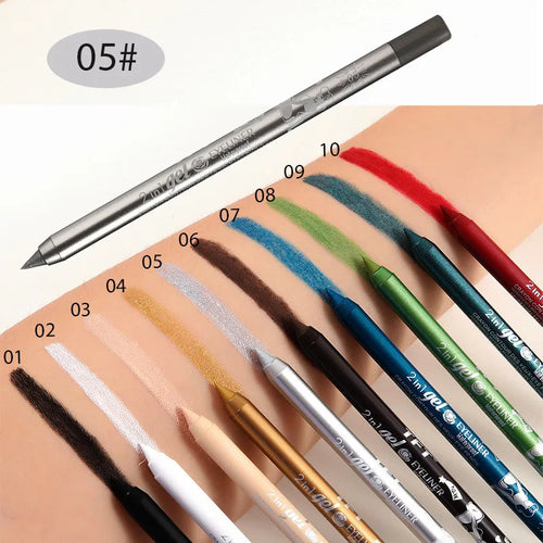 Waterproof Eyeliner Long Lasting Pencil Colourful Pigment Blue Black
