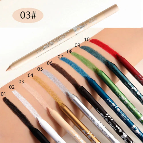 Waterproof Eyeliner Long Lasting Pencil Colourful Pigment Blue Black