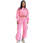 European And American Autumn New Round Neck High Waist Sweater Pocket